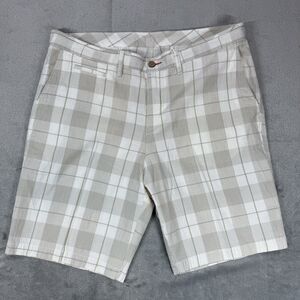 Tommy Bahama Relaxed Plaid Shorts Mens 36 Khaki Summer Beach Coastal